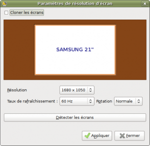 Résolution de l'écran