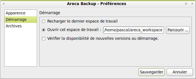 Areca - espace de travail Areca - espace de travail