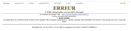 message d'erreur Free message d'erreur Free
