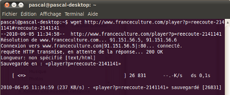 récupérer le lien avec wget récupérer le lien avec wget