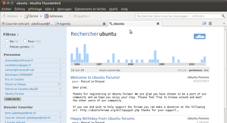 la recherche dans Thunderbird la recherche dans Thunderbird