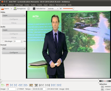 avidemux - fichier chargé et indexé avidemux - fichier chargé et indexé