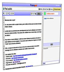 Framapad : editeur de texte collaboratif