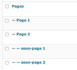 arborescence des pages arborescence des pages
