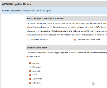 wp3 menus wp3 menus