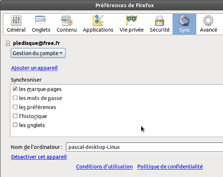 Firefox préférences Firefox préférences