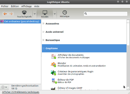 la liste des logiciels installés sur le PC la liste des logiciels installés sur le PC