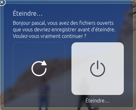 fenêtre de fermeture d'Ubuntu