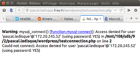 message d'erreur message d'erreur