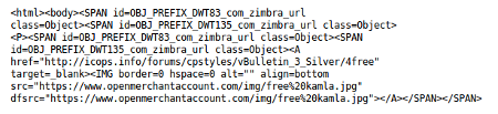 code HTML du message code HTML du message