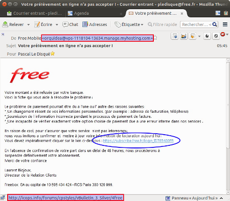 détails du le mail reçu détails du le mail reçu