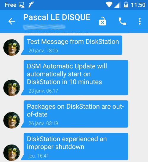 NAS Synology : notification par SMS via Free Mobile