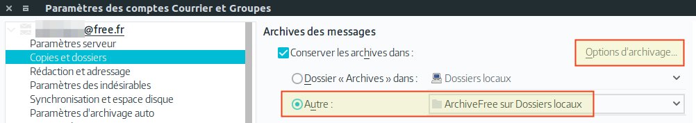 Options d'archivage